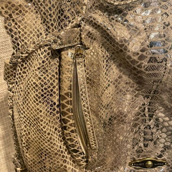 Elliot Lucca Sintra Snakeskin print embossed leather handbag - Picture 6 of 12